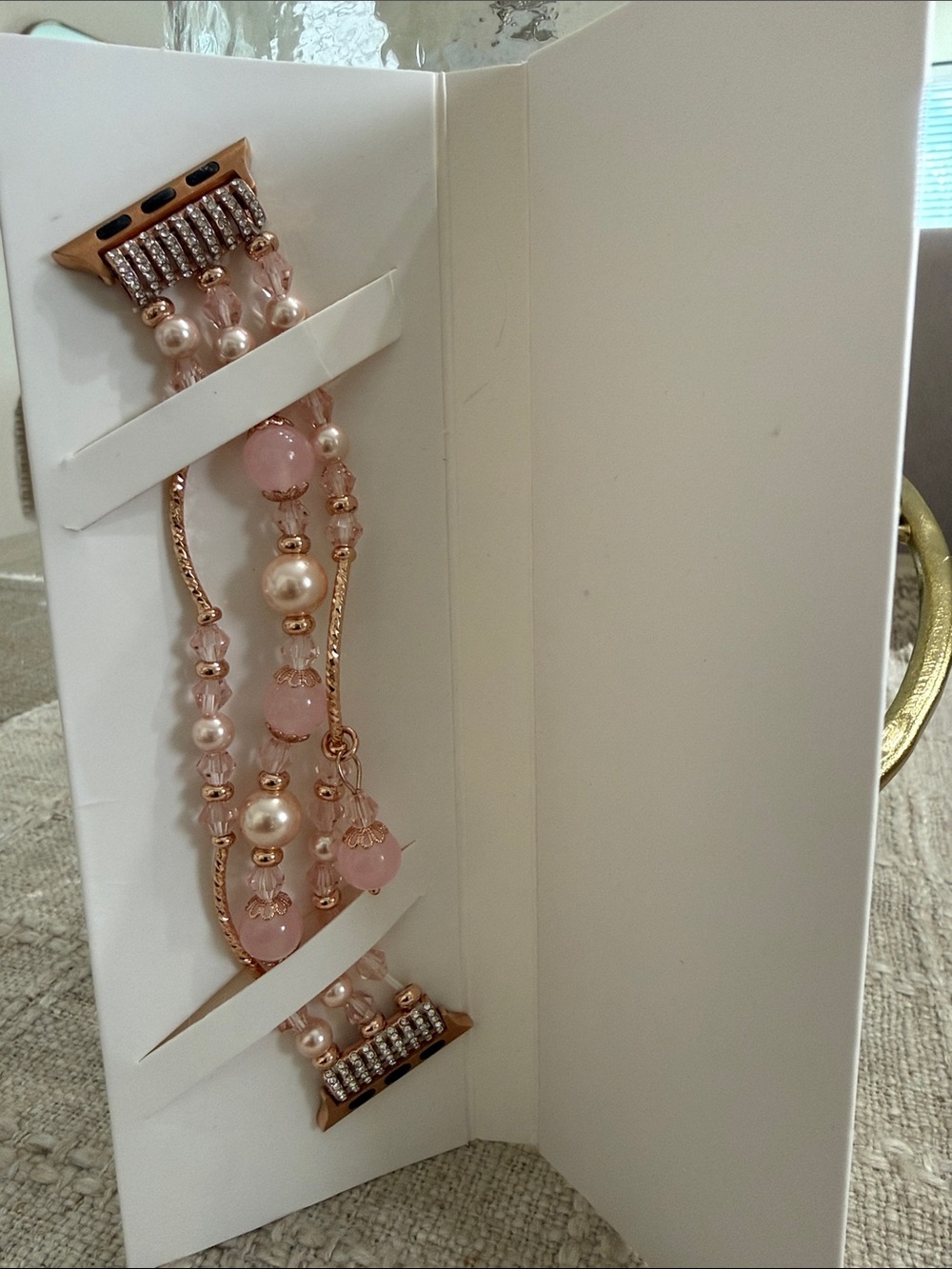 Delicate Pink Beaded Multi-Strand Bracelet - Rose Gold Accents for iWatch 💖